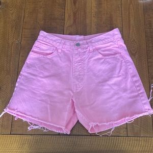 John Galt Pink Denim Shorts